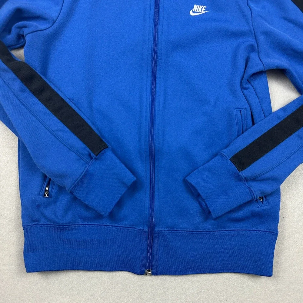 Nike Golf Sport Jacket Men Small Blue Black Solid Full Zip Logo Dri Fit S